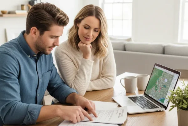 Couple reviewing documents to avoid common home buying mistakes in Northern Virginia.
