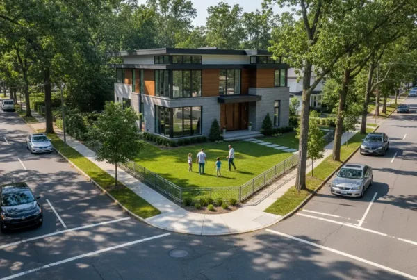 Suburban Northern Virginia home on a corner lot with street traffic and less privacy.