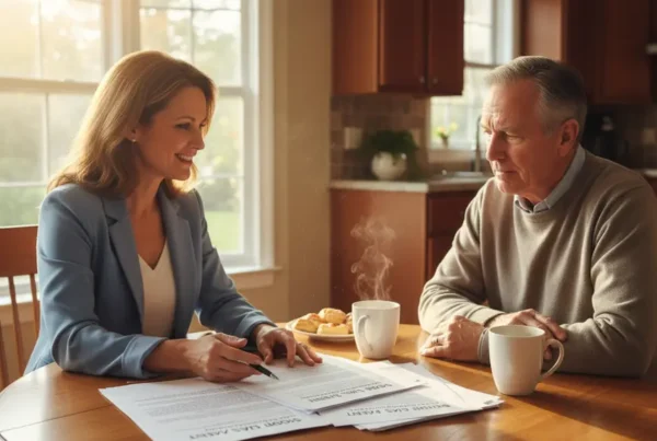 Real estate agent explaining the short sale process to a homeowner in Northern Virginia.