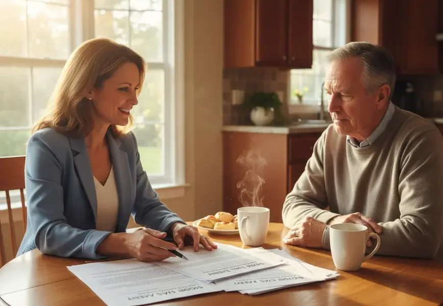 Real estate agent explaining the short sale process to a homeowner in Northern Virginia.