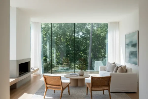 Sunlit living room in a Northern Virginia home with large windows and natural light.